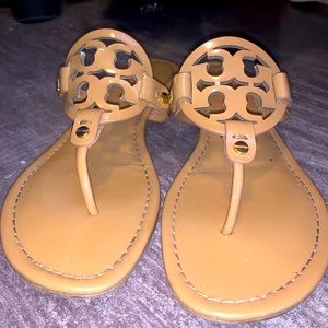 Tan Leather Tory Burch Miller Sandals Size 8!